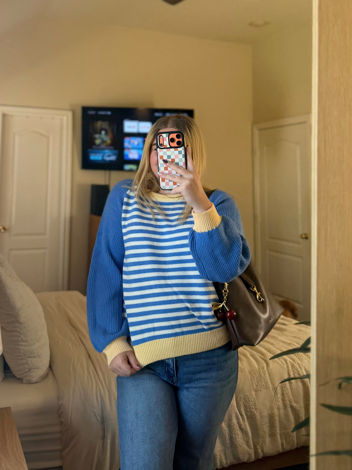 The Coastal Sweater – Blue & Ivory Striped Raglan Sweater