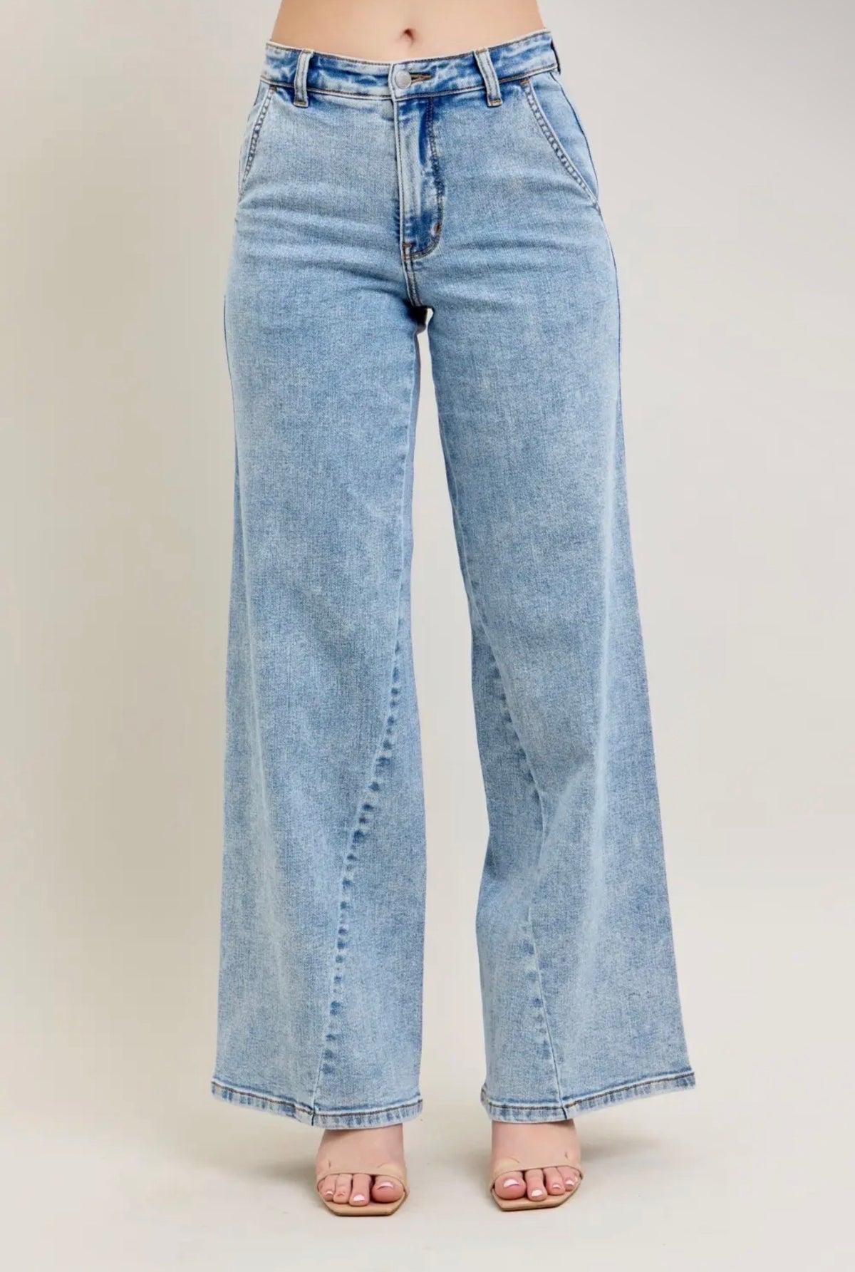 The Harper Jeans – Judy Blue High Waist Stone Wash Wide Leg Jeans